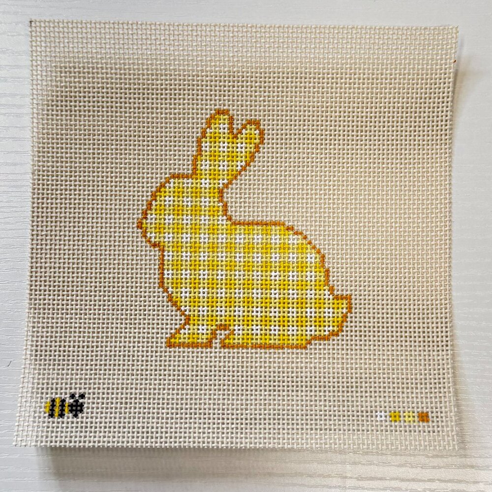 Gingham Bunny Rabbit Needlepoint